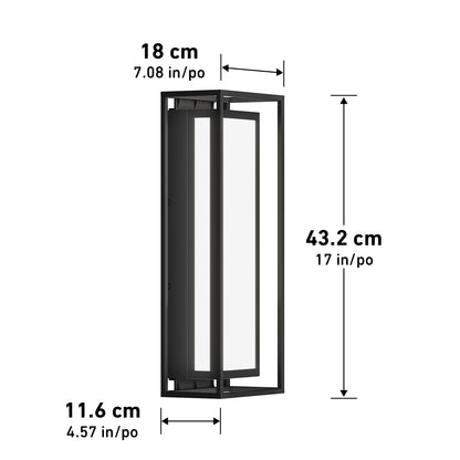 The Ghost Pro Applique d'extérieur à DEL intégrée is a black rectangular light fixture with integrated LED.