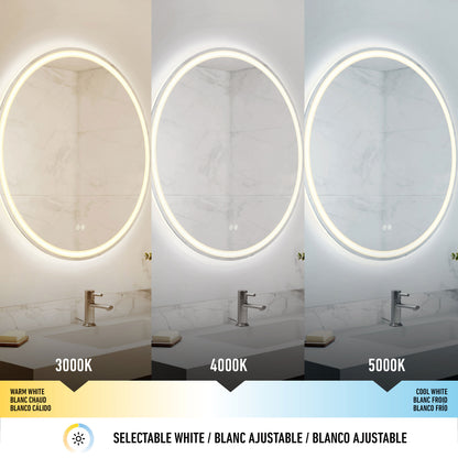 Miroir de salle de bain à DEL Delany 32 po anti-buée