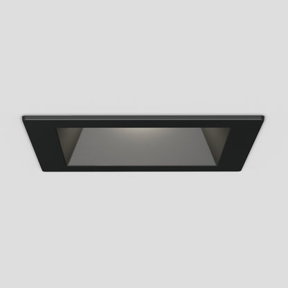 The Skyview 4in Regressed Square, 5CCT LED is a black, square recessed light with adjustable color temperature and minimalist design—ideal for sleek indoor or outdoor ceiling lighting.