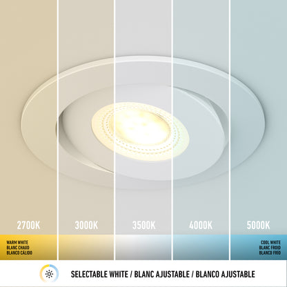 The Skyview 4in Gimbal Round, 5CCT LED is a light fixture offering a choice of five color temperatures.