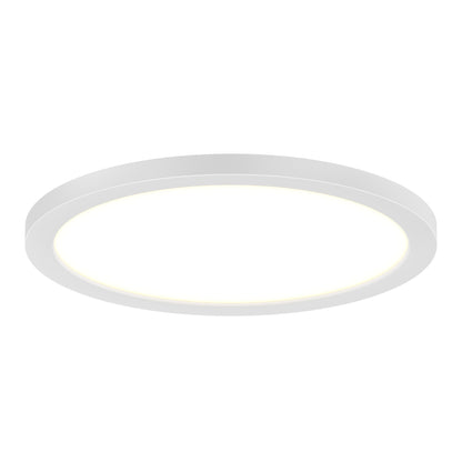 The 15" LED Skylight features 3 colour trim rings and a slim, round, white design with adjustable colour balance and dimmable settings for a soft, modern glow.