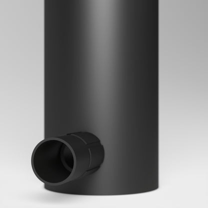 The Dark Sky Pro LED Outdoor Pathway Light Stick features a vertical black cylindrical design with a small horizontal side pipe near its base, displayed against a neutral gray background.