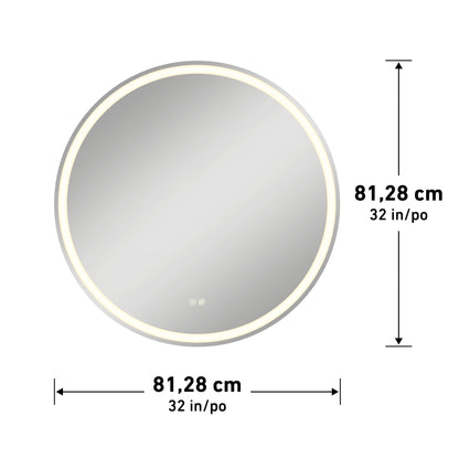 Miroir de salle de bain à DEL Delany 32 po anti-buée