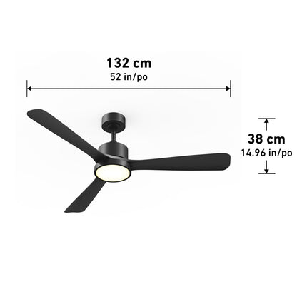 Adney 52 po ventilateur de plafond à DEL