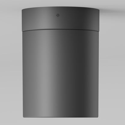 The Beam Pro 6 Integrated LED 2-IN-1 Ceiling Mount Pendant is a cylindrical, matte black ceiling light with a smooth finish, shown from below against a plain light gray background.