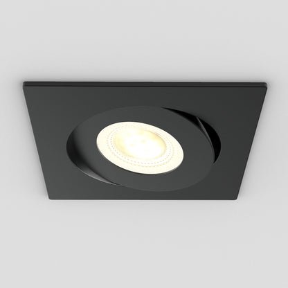 The Skyview 4in Gimbal Square, a black recessed light with a round adjustable LED center, is shown against a plain white background.