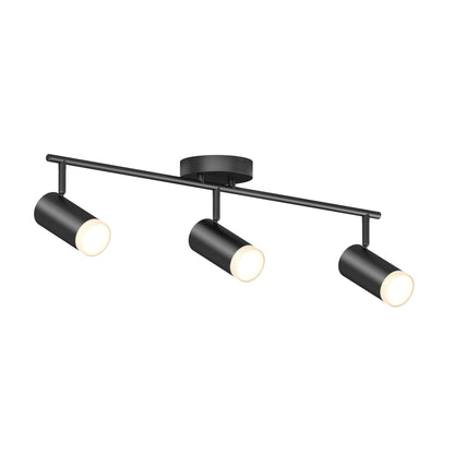 The 32" Blake 3L tracklight is a modern black LED fixture featuring three adjustable cylindrical spotlights on a straight bar, each delivering a soft white glow for versatile task lighting.