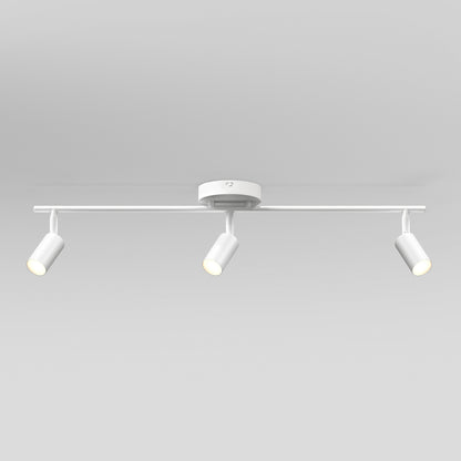 The 32" Rowen 3L tracklight is a modern white ceiling fixture with three adjustable cylindrical lamp heads on a straight bar, shown against a plain gray background.